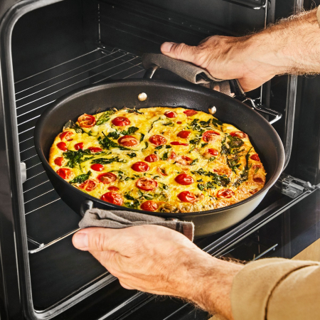 Cratita cu capac Tefal Excellence+ G3308802, 24 cm, invelis antiaderent, tehnologie FUSIONCORE, Thermo-Signal™, manere nituite, aluminiu, inductie,  [1]