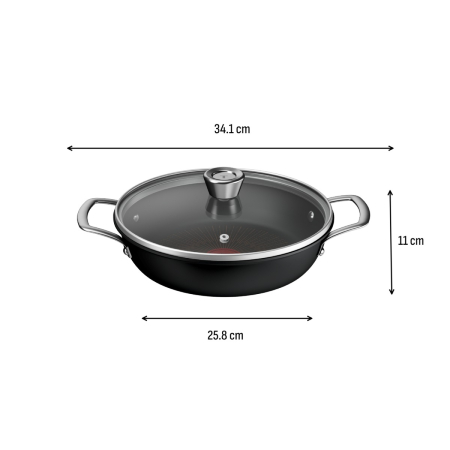 Cratita cu capac Tefal Excellence+ G3308802, 24 cm, invelis antiaderent, tehnologie FUSIONCORE, Thermo-Signal™, manere nituite, aluminiu, inductie,  [7]