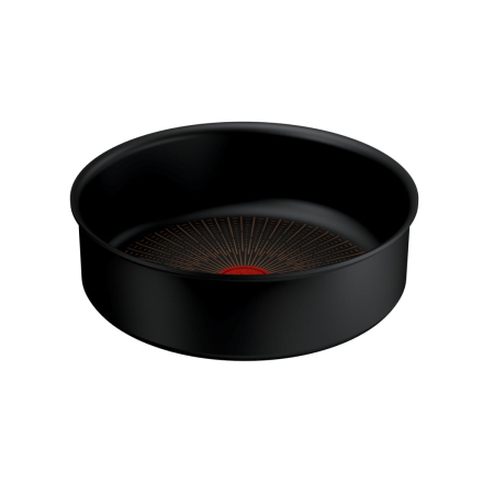 Vase & ustensile pentru gatit - Cratita Tefal Ingenio Excellence+ P0003524, 24 cm, invelis antiaderent, tehnologie FUSION CORE, Thermo-Signal™, aluminiu, inductie, negru