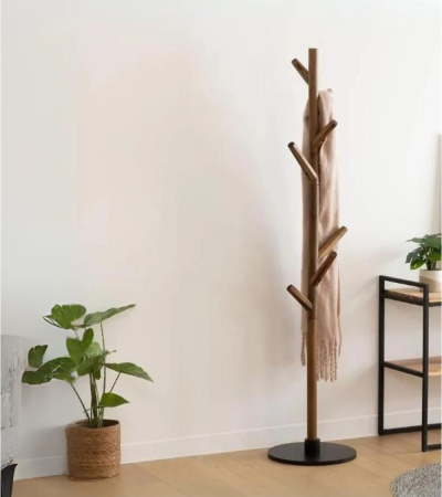 Cuier Atmosphera Wild cu 7 agatatori, lemn si MDF, 39x39x178 cm, maro [2]