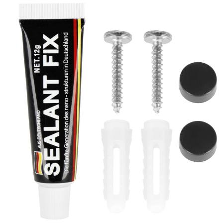 Cuier de baie pentru prosoape cu 2 sisteme instalare, aluminiu, 4 agatatori, 35x4cm, negru [4]