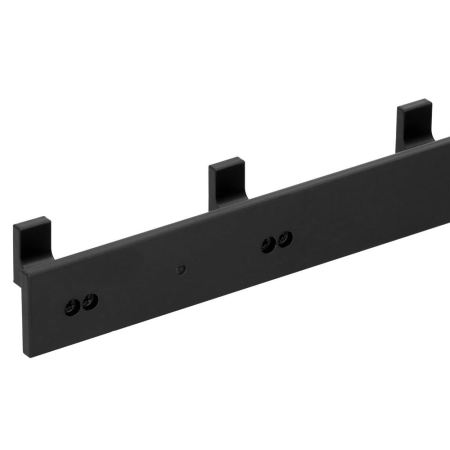 Cuier de baie pentru prosoape cu 2 sisteme instalare, aluminiu, 5 agatatori, 45x4cm, negru [7]