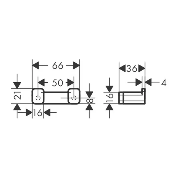 Cuier dublu Hansgrohe AddStoris auriu lucios [1]