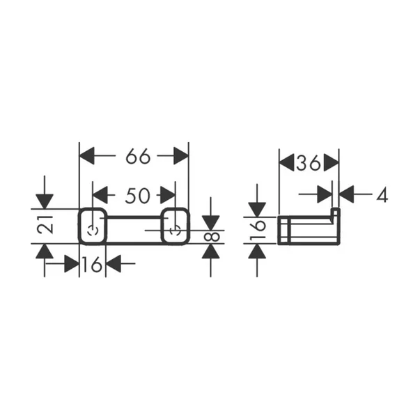 Cuier dublu Hansgrohe AddStoris crom lucios [1]