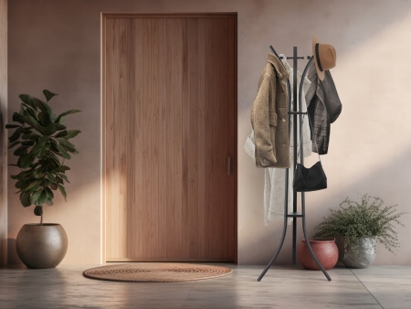 Cuier hol metalic 170 cm, design minimalist, negru [2]