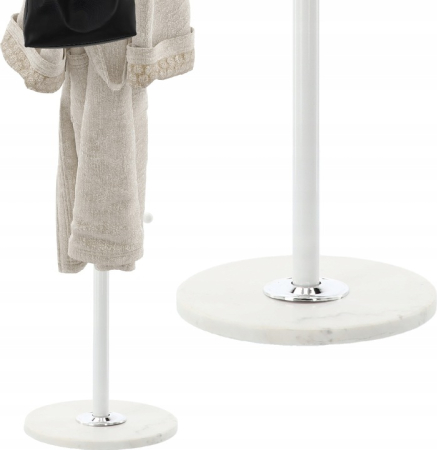 Cuier hol metalic 178 cm, 16 carlige, design minimalist, alb [3]