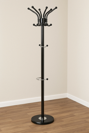 Cuier metalic 5Five cu 12 carlige si suport umbrele, otel si marmura, 182 cm, negru [4]