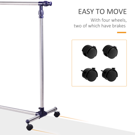  Cuier Reglabil cu Roti - Inox 160×170 cm, Mobil & Robust [5]