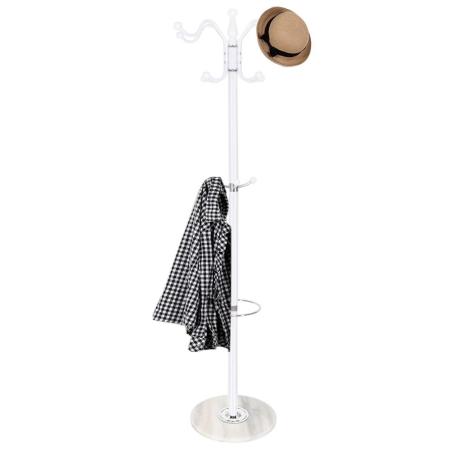 Cuier tip pom din metal Sersimo, 12 agatatoare, 174cm, alb [1]
