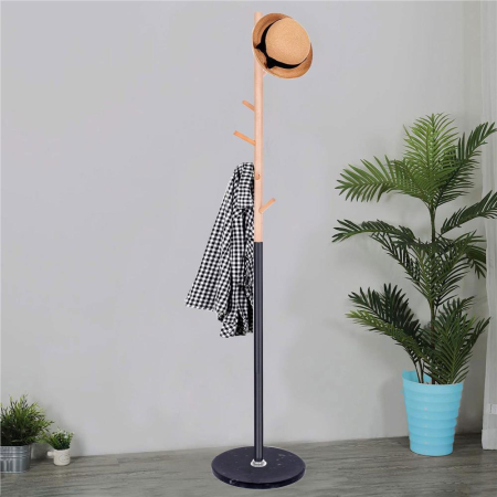 Cuier tip pom din metal Sersimo, 6 agatatoare, 180cm, negru maro [5]