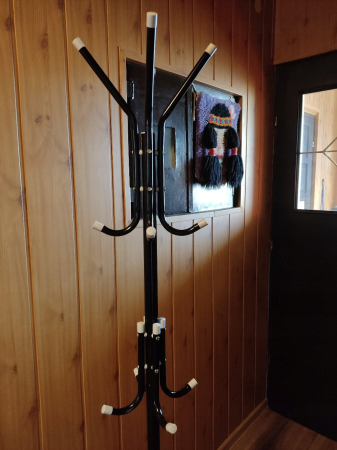 Cuier tip pom metalic Sersimo, 12 agatatoare, 177cm, negru [4]