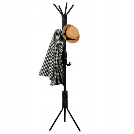 Cuier tip pom metalic Sersimo, 12 agatatoare, 177cm, negru [11]
