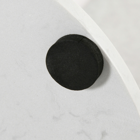  Cuier Vertical Autoportant cu 6 Carlige in Forma de Disc si Baza din Ardezie, Ø32x171 cm, Alb [8]