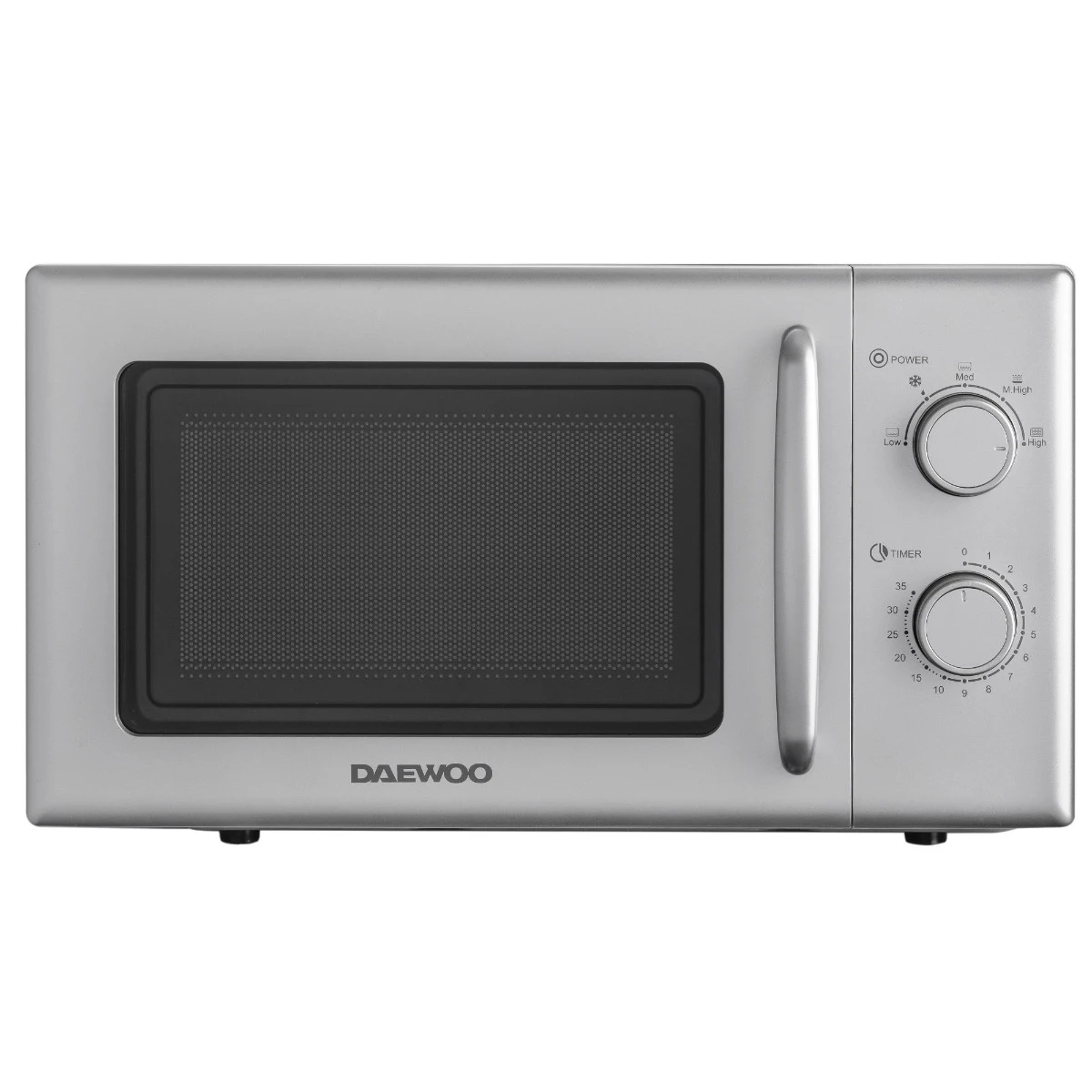 Electrocasnice - Cuptor cu microunde Daewoo KOR-6S20S-2, 700 W, 5 trepte, 20 l, 49.5 cm, 38 cm, 28.6 cm, 5 programe, Argintiu