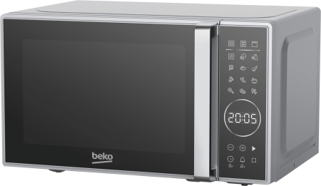 Cuptoare cu microunde - Cuptor microunde cu grill BEKO MGC20130SB, 20l, 700W, Afisaj Digital, Auto Cook, Functie grill, 6 trepte de putere, timer digital, argintiu-negru