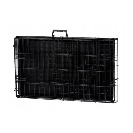 Cusca metalica caine xl pliabila tava detasabila maner, 91x57x63 cm, transport usor, negru [2]