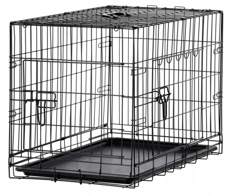 Cusca metalica caine xl pliabila tava detasabila maner, 91x57x63 cm, transport usor, negru [9]