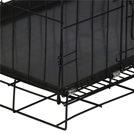 Cusca pentru animale, 2 usi, Pliabila din metal, L, Negru, 60x50x42 cm [2]