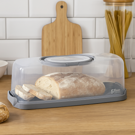 Cutie depozitare paine, 5Five, polipropilena, 36x13x16 cm, gri [1]