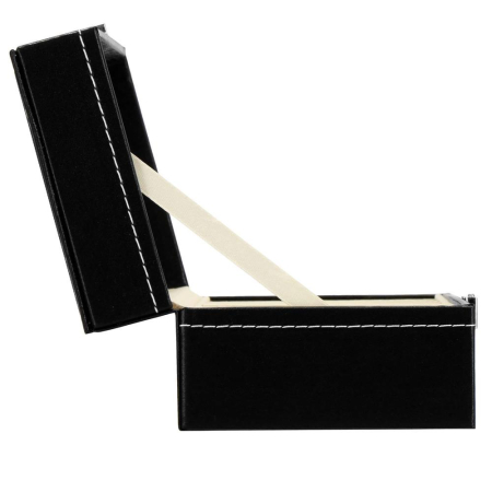 Cutie depozitare si organizare ceasuri, MDF, piele ecologica, 30x11x8cm, negru [5]