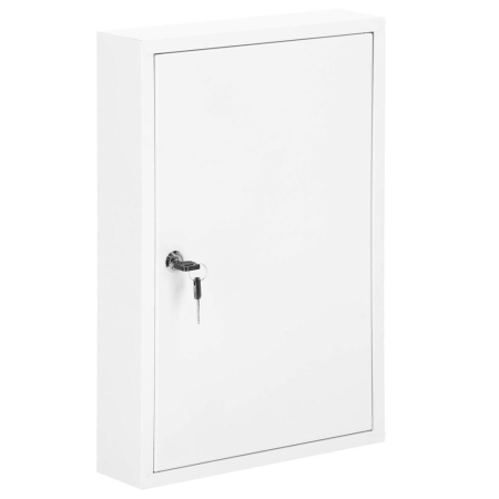 Cutie metalica din otel pentru 64 chei, echipata, 45x30x8cm, alba [6]
