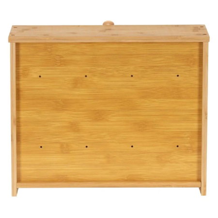 Cutie pentru paine cu 2 niveluri din bambus, cu ferestre transparente si inchidere magnetica, 39x25x32 cm, natur [8]
