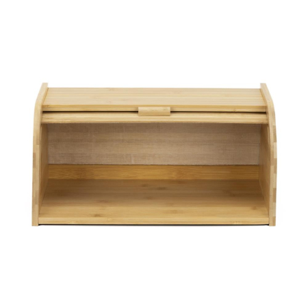 Cutie pentru paine din bambus cu capac glisant, raft superior, 38x28x18 cm, bambus natur maro [11]