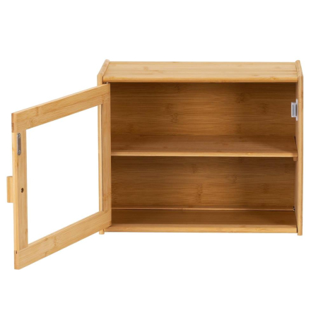 Cutie pentru paine din bambus cu fereastra transparenta, inchidere magnetica, 39x20x31 cm, bambus natural [9]