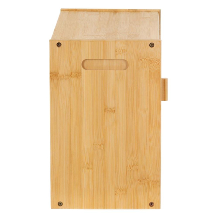 Cutie pentru paine din bambus cu fereastra transparenta, inchidere magnetica, 39x20x31 cm, bambus natural [16]