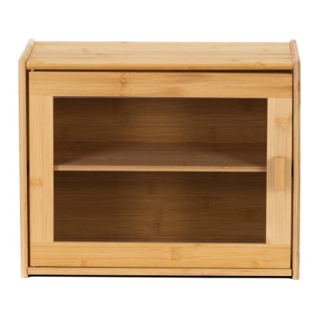 Cutie pentru paine din bambus cu fereastra transparenta, inchidere magnetica, 39x20x31 cm, bambus natural [1]