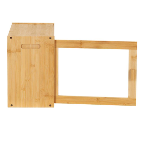 Cutie pentru paine din bambus cu fereastra transparenta, inchidere magnetica, 39x20x31 cm, bambus natural [17]