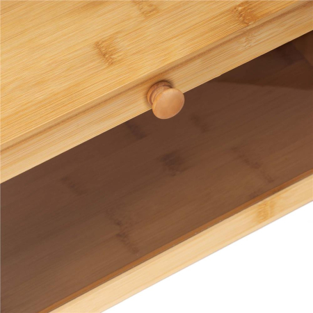 Cutie pentru paine din bambus cu fereastra transparenta, inchidere magnetica, 40x20x23 cm, bambus natural [7]