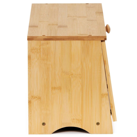 Cutie pentru paine din bambus cu fereastra transparenta, inchidere magnetica, 40x20x23 cm, bambus natural [11]