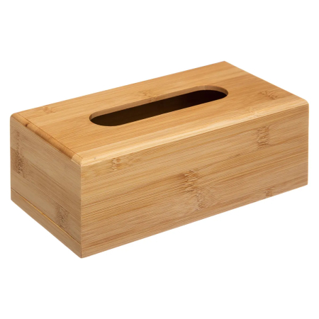 Decoratiuni si articole casa - Cutie servetele 5Five cu capac detasabil, bambus, 25x13x8 cm, natur
