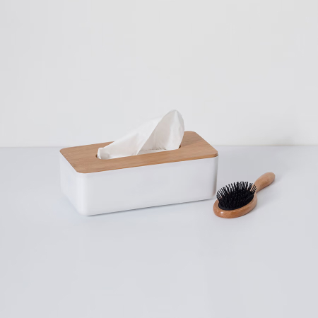 Cutie servetele 5Five Natureo cu capac detasabil, polipropilena, 26x13x9 cm, alb [2]