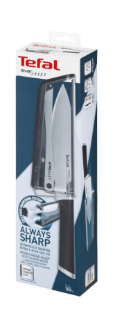 Cutitul bucatarului cu suport de ascutire Tefal Ever Sharp K2569004, 16.5 cm, suport cu tehnologie Dual Pivot, sistem de blocare, otel german [27]