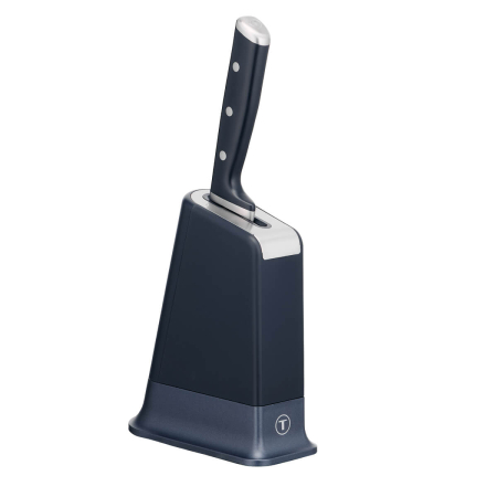 Vase & ustensile pentru gatit - Cutitul bucatarului & suport Tefal EverSharp Pro K297S244, inox german, maner ergonomic, sistem de ascutire integrat, negru & argintiu
