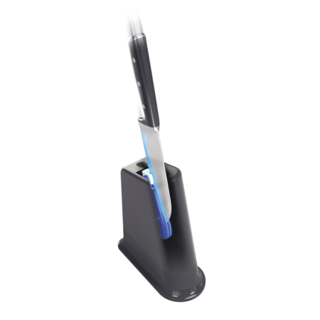 Cutitul bucatarului & suport Tefal EverSharp Pro K297S244, inox german, maner ergonomic, sistem de ascutire integrat, negru & argintiu [2]