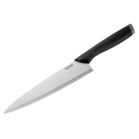 Vase & ustensile pentru gatit - Cutitul bucatarului Tefal Comfort K2213244, 20 cm, lama inox, maner ergonomic, argintiu & negru