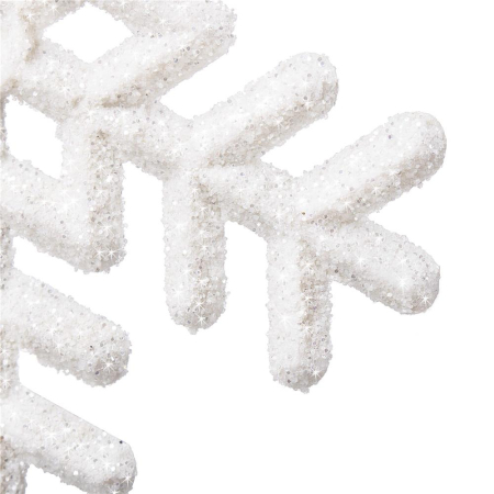 Decoratiune brad fulg de zapada, set 3 bucati, 8cm, alb [4]