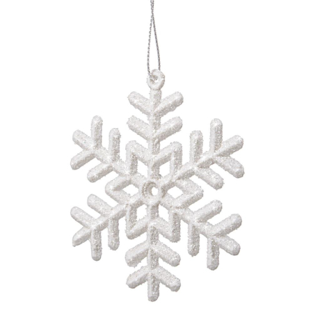 Decoratiune brad fulg de zapada, set 3 bucati, 8cm, alb [3]