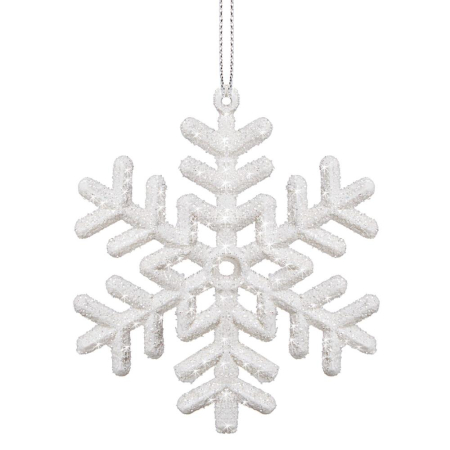 Decoratiune brad fulg de zapada, set 3 bucati, 8cm, alb [0]