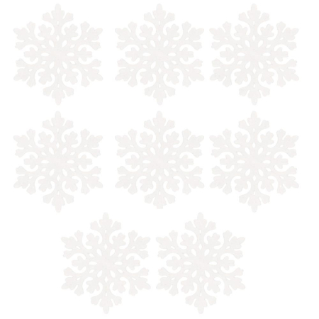 Decoratiune brad fulg de zapada, set 8 bucati, 8cm, alb [7]