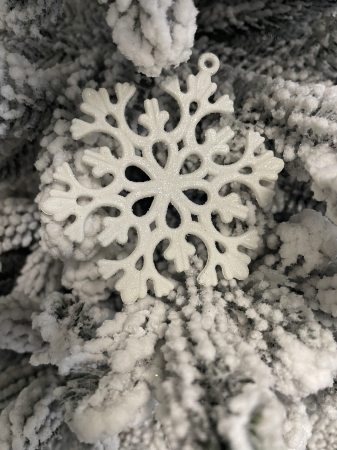 Decoratiune brad fulg de zapada, set 8 bucati, 8cm, alb [18]