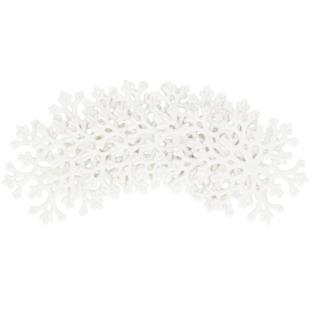 Decoratiune brad fulg de zapada, set 8 bucati, 8cm, alb [5]