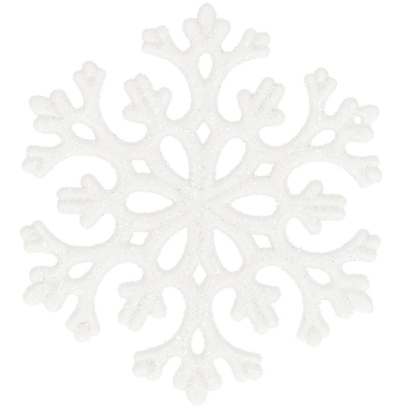 Decoratiune brad fulg de zapada, set 8 bucati, 8cm, alb [0]