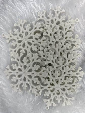 Decoratiune brad fulg de zapada, set 8 bucati, 8cm, alb [12]