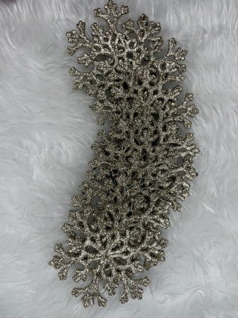Decoratiune brad fulg de zapada, set 8 bucati, 8cm, auriu [10]