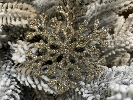 Decoratiune brad fulg de zapada, set 8 bucati, 8cm, auriu [16]