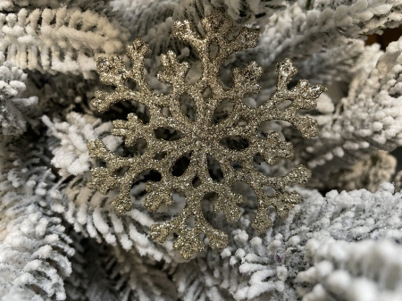 Decoratiune brad fulg de zapada, set 8 bucati, 8cm, auriu [15]